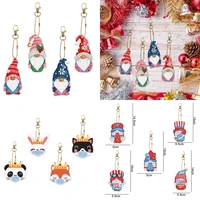diy diamond painting keychain pendant christmas decor cartoon animal cats diamond embroidery cross stitch women bag decoration