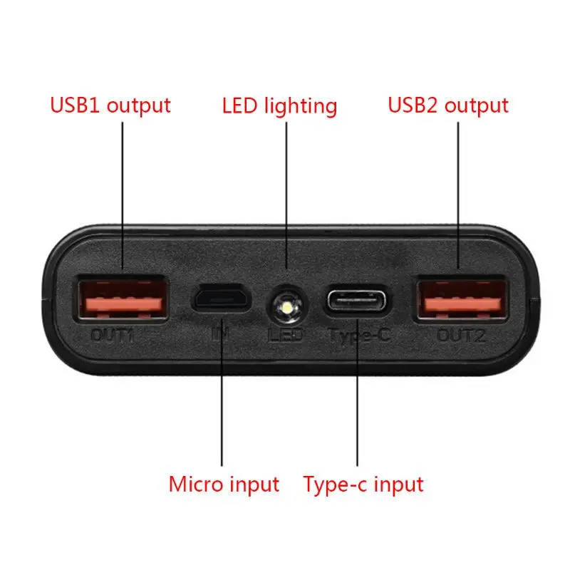 Dual USB QC3.0 6x18650 Batteries DIY Power Bank Box Holder Case Fast Charger Shell for Mobile Phone Tablet PC Accessories | Электроника