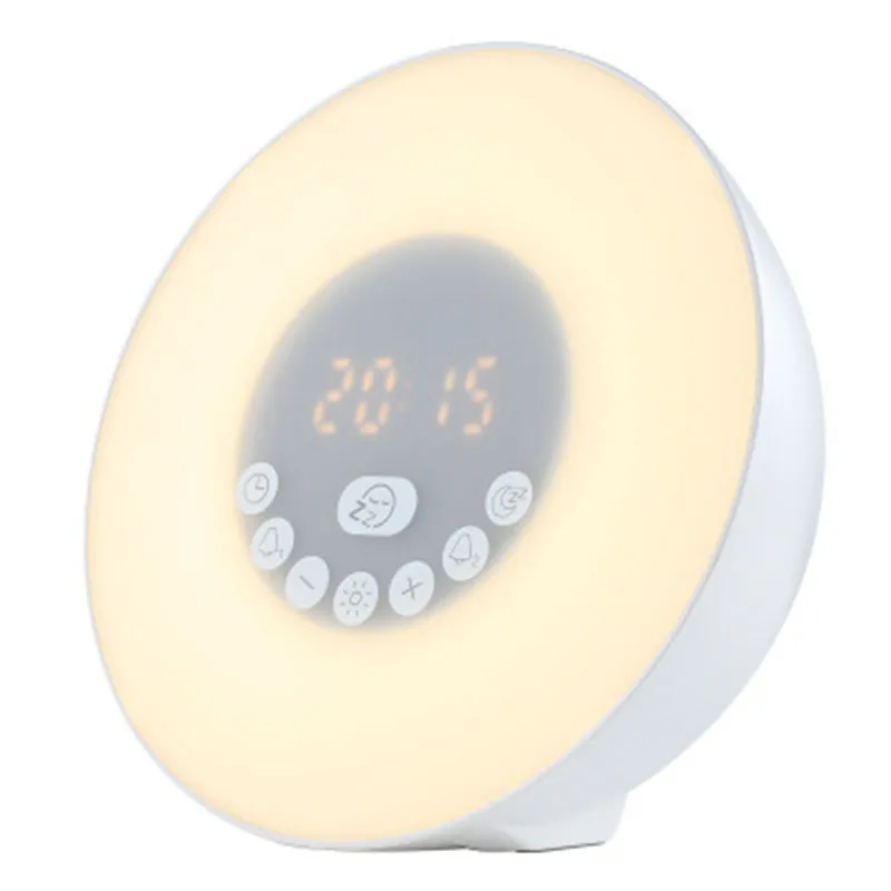 

Bluetooth Speaker Wake Up Light Alarm Clock Simulation Digital 7Colors Light Sound Player Touch Control FM Radio TF MP3 Speakers