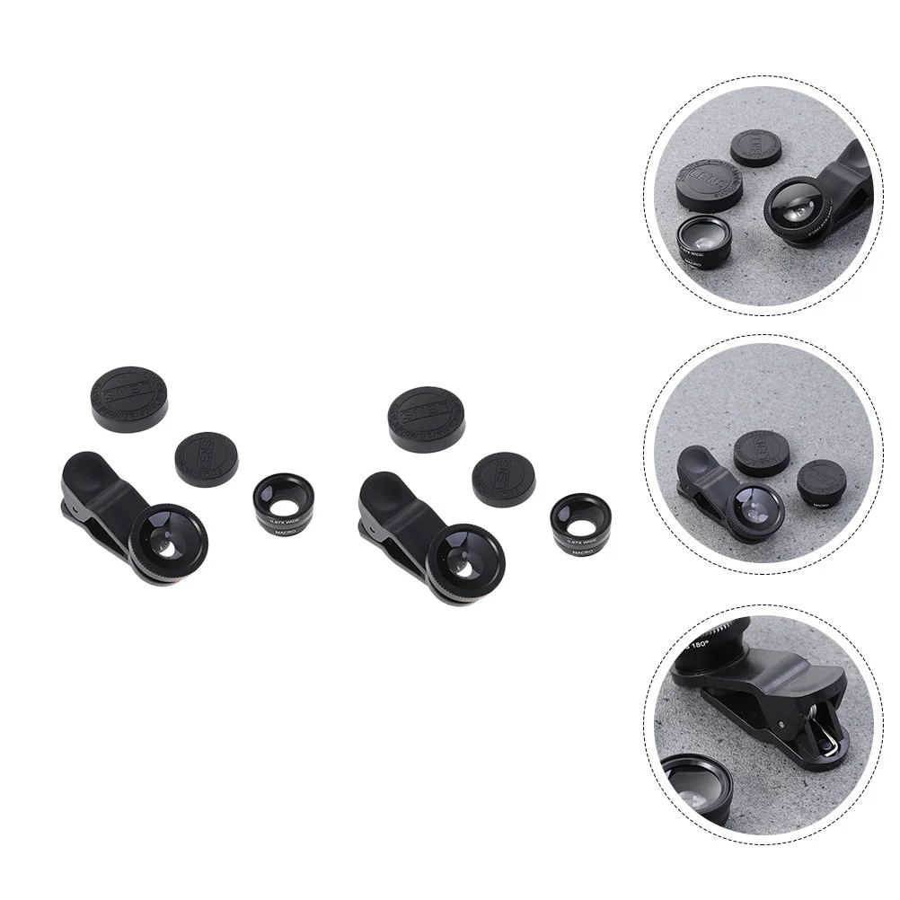 

2PCS Phone Camera Lens Universal Camera Lens Kit 3-In-1 Wide Angle Lens