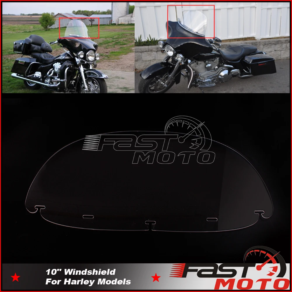 10&quot Air Spoiler Wind Screen Batwing Fairing Windshield Universal For Harley Yamaha Sportster Street Bob Dyna Road King Touring - купить