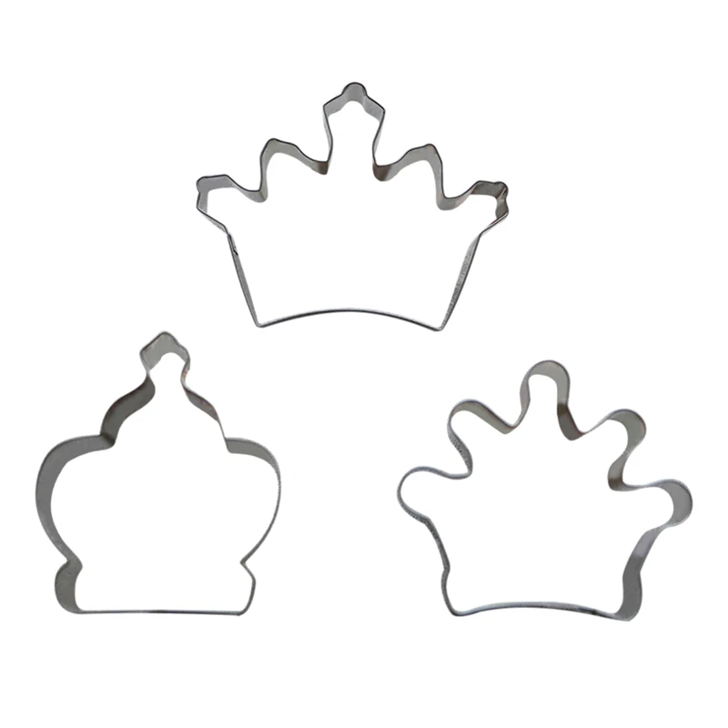 3pcs/set Princess Crown King Queen Party Cookie Cutter Cake Biscuit Baking Tool Mold | Дом и сад