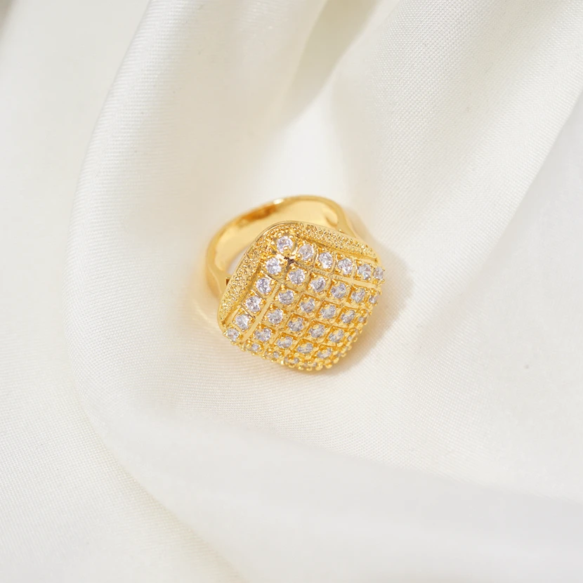 Горячие парные кольца для женщин квадратное кольцо стразы перстень желтое