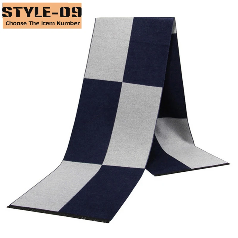 New Fashion Men's Scarf  Warm And Thick Plaid Brushed Cotton Scarf In Autumn And Winter