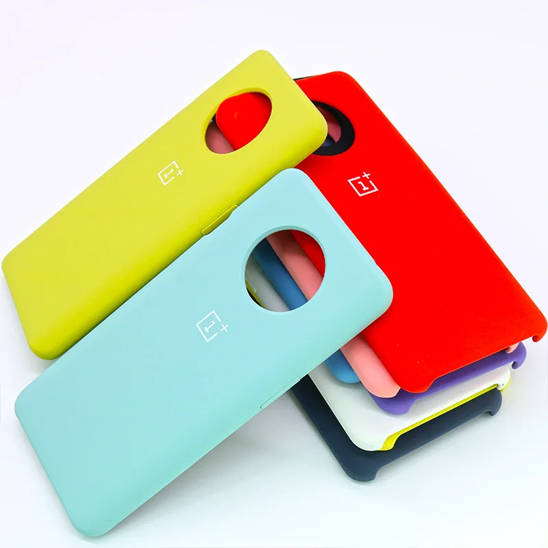 Оригинальный жидкий силиконовый чехол Oneplus 7T Мягкий защитный шелковистый