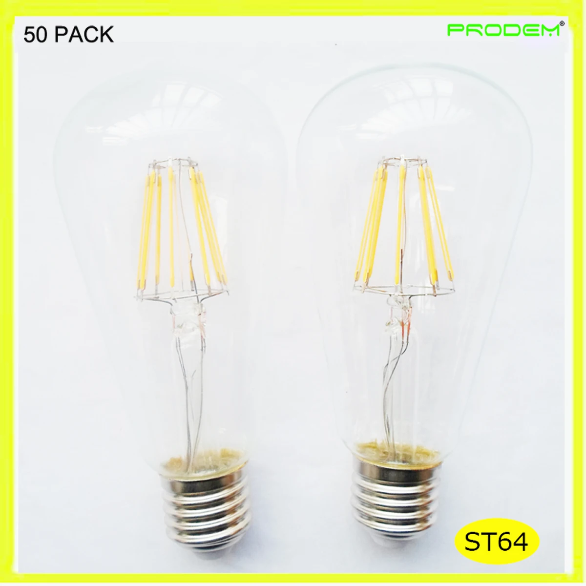 50PACK 120V 220V 230V 6W LED vintage lamps filament bulbs ST64 clear glass filamento bombilla E27 screw warm cold white 700LM | Лампы и