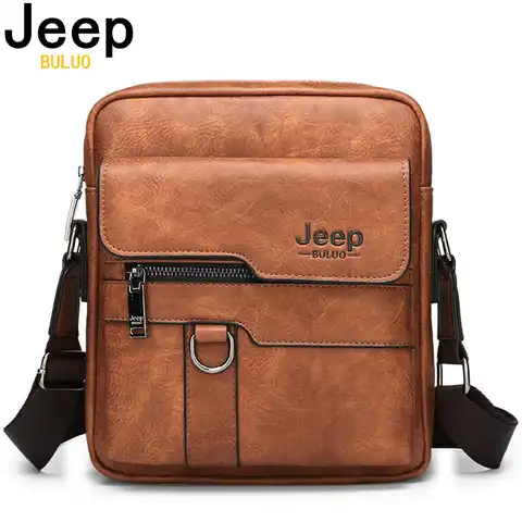 Мужская деловая сумка jeep buluo, оранжевая сумка с плечевым ремнем, повседневный портфель для документов, кожаная сумка на плечо, все сезоны, 2019