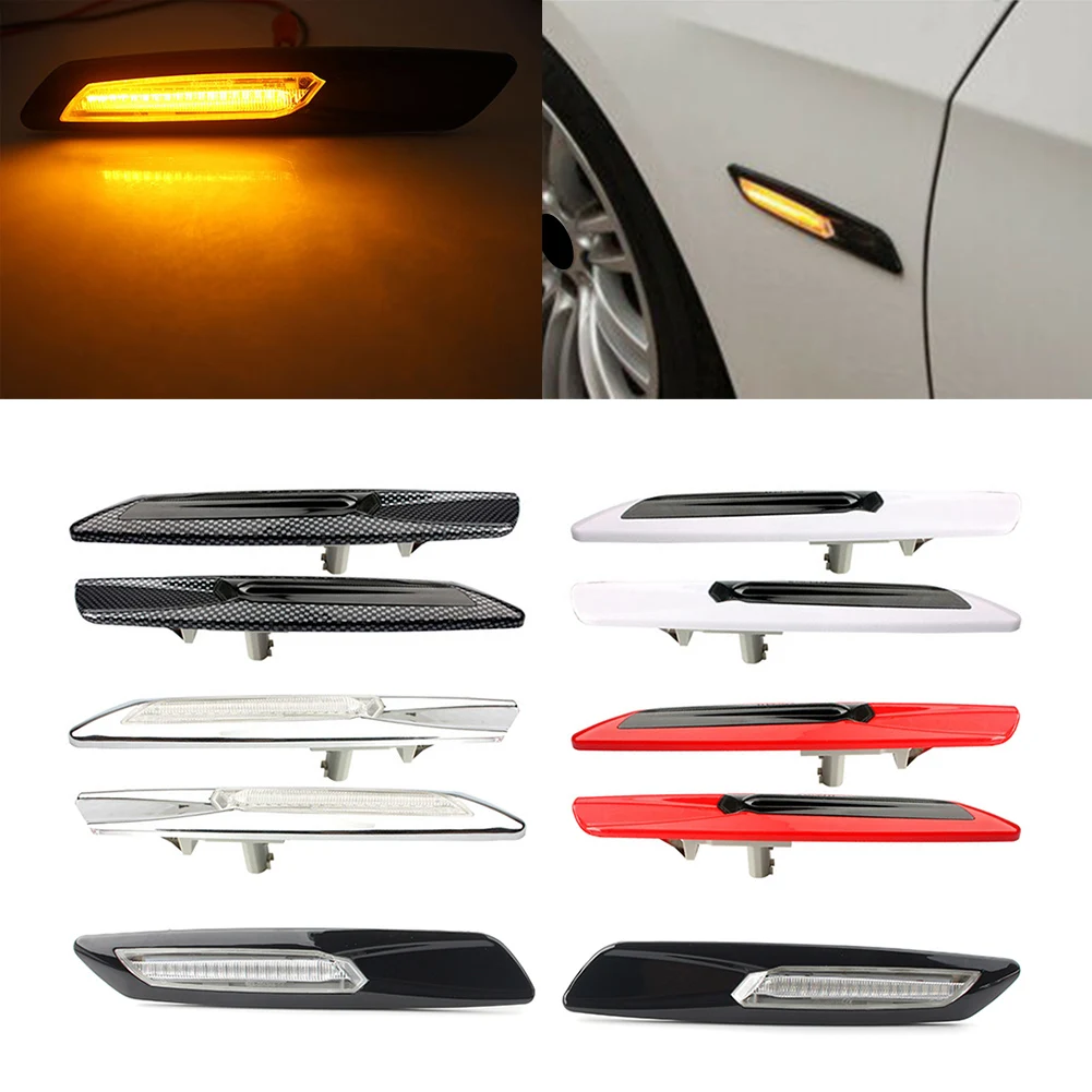 

2Pcs Car Side Marker Lights Sequential Amber LED Light For BMW E90 F10 E60 E81 E82 E87 E88 E91 E92 E93 E61 E39 530i 1 3 5 Series