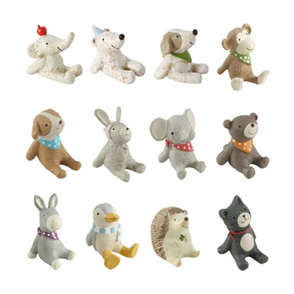 

Resin Crafts Animal Figurines Desk Decoration Mini Animal Garden Ornament Cute Miniature Plant Pot Decoration Home Decor