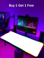 white rgb gaming mousepad game accessories rgb mouse pad desk mat led computer keyboard mouse mat xxl large mausepad buy 1 get 1