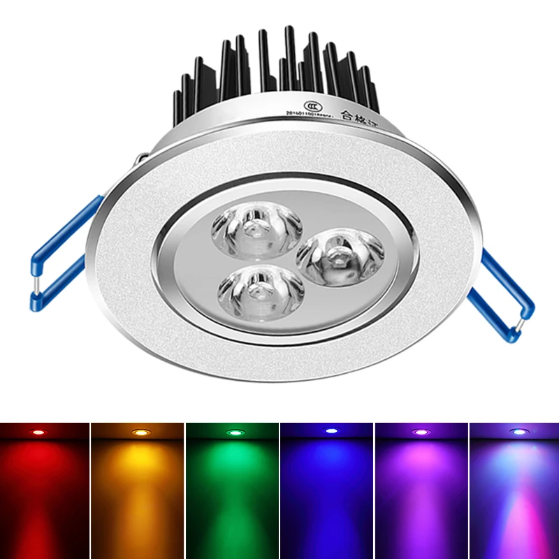 Цветной Светодиодный точечный светильник светодиодный потолочный встраиваемый