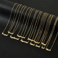 12 zodiac constellations letter pendant necklace for woman gold color stainless steel neck choker necklaces fashion jewelry 2021