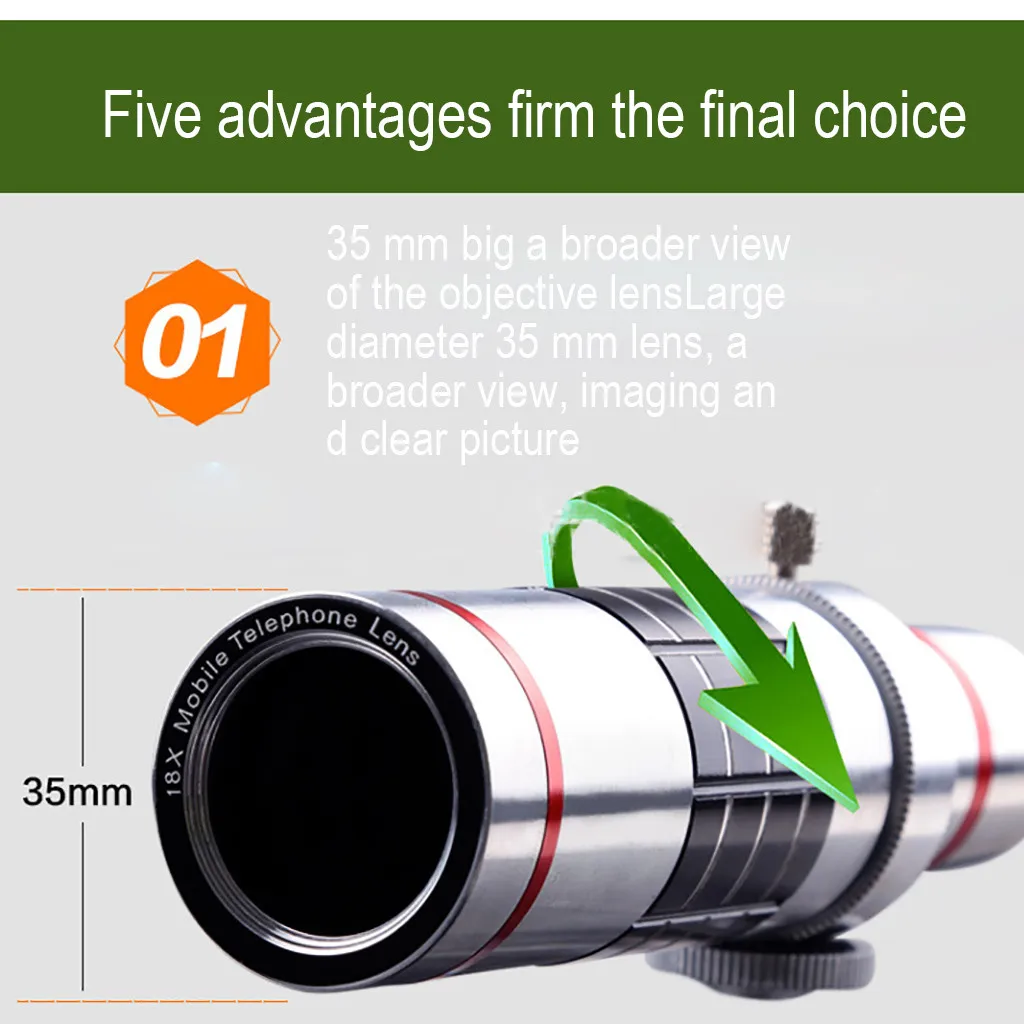 Универсальный телескопический объектив с 18 кратным увеличением|Телескоп и