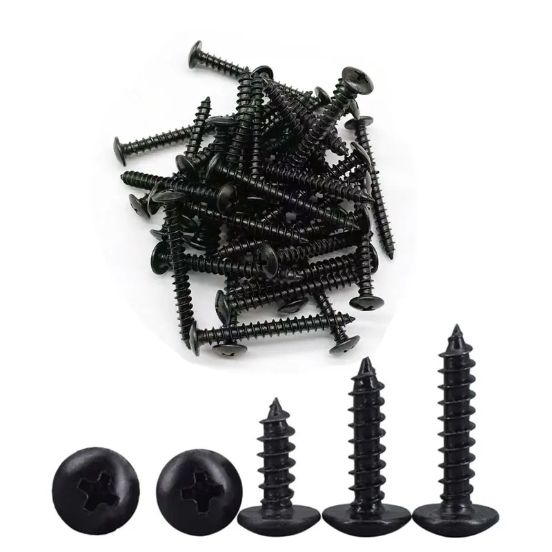 

M3 M4 M5 Carbon Steel Screws Wood Self Tapping Screws Fasteners Wood Nails Used For Furniture Fittings 20Pcs Pan Cross Screw