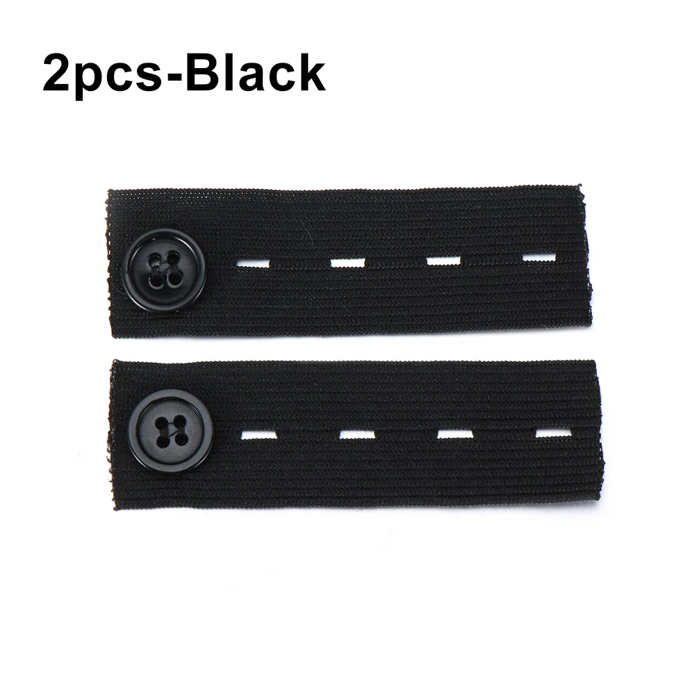 2pcs-black Новые узкие брюки джинсы Юбки Материнство пуговицы крючки моющиеся гаджеты унисекс пояс брюки удлинитель для ремня безопасности одежды аксессуары - Цвет: 2pcs-black