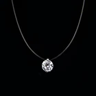 Ожерелье женское Poputton, искусственный бриллиант на прозрачной леске