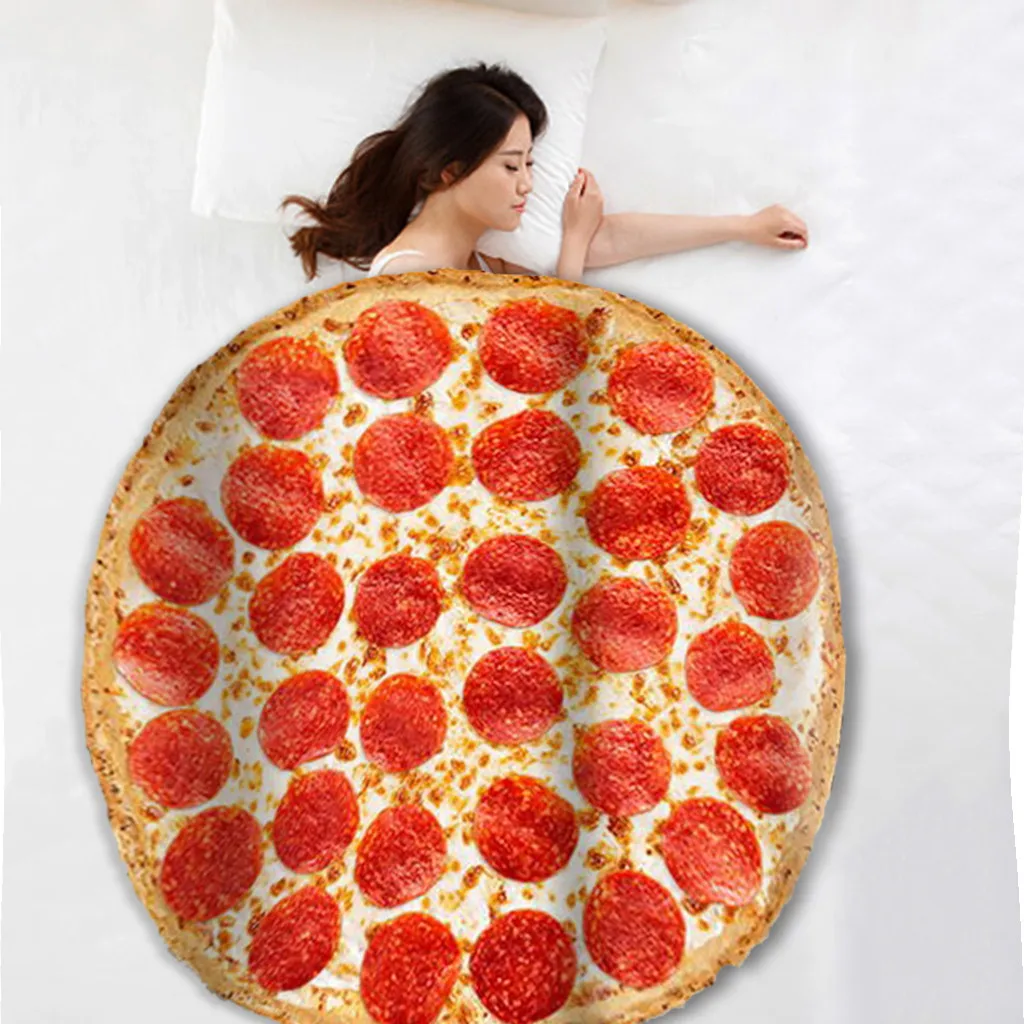 Забавное круговое одеяло для кондиционирования воздуха декоративное пиццы