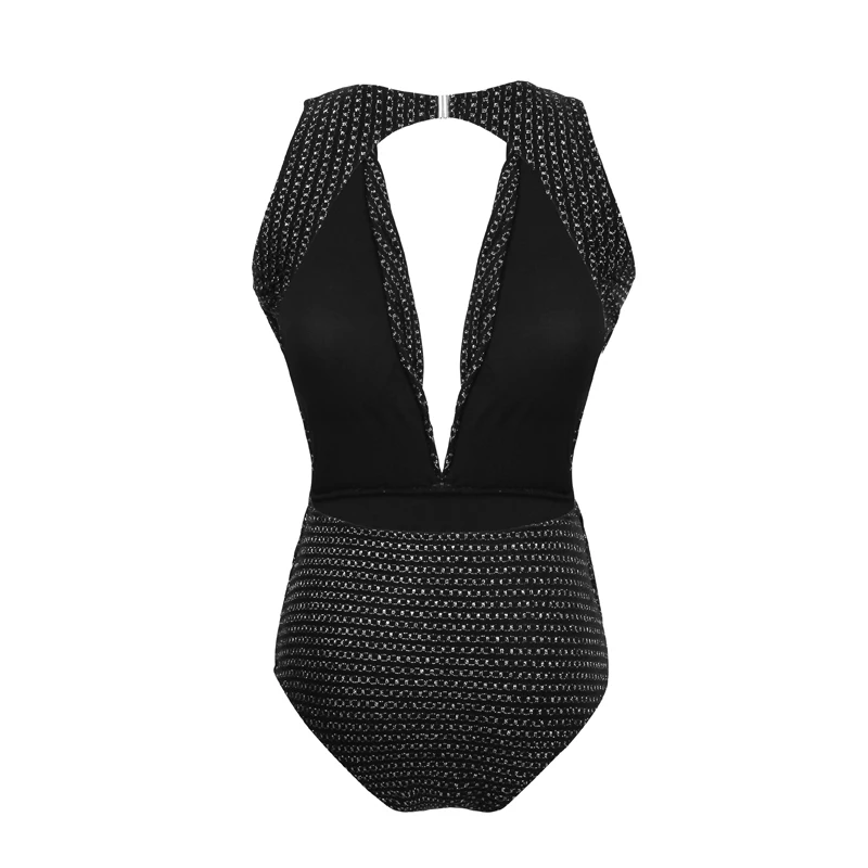 

Sexy Swimwear 2020 New Swimsuit Solid Chain Monokini Plus Size Swimwear Women One Piece Suit Brazilian Beach Bathing Suit Summer
