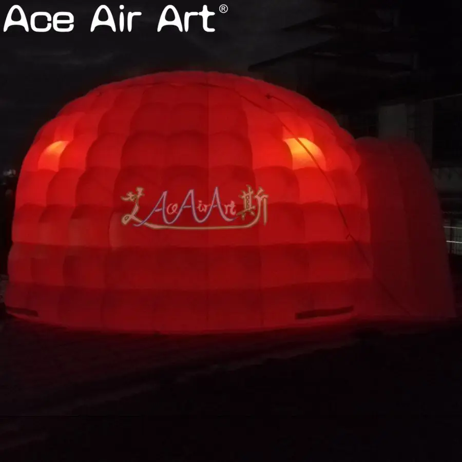 Новая горячая распродажа гигантский светодиодный надувной купол палатка шатер