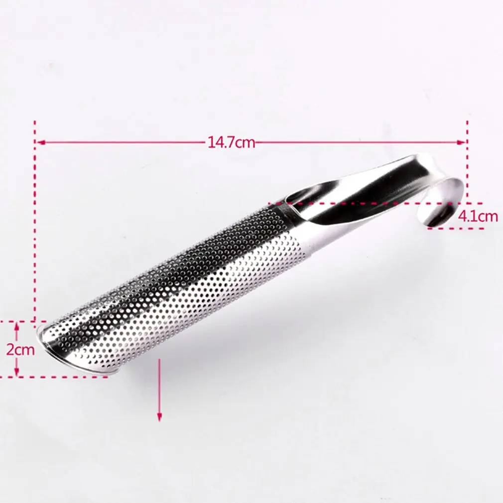 

Stainless Steel Tea Infuser Mesh Tea Strainer filter Curved Handle Tube Design Touch Holder Tool 2018 new