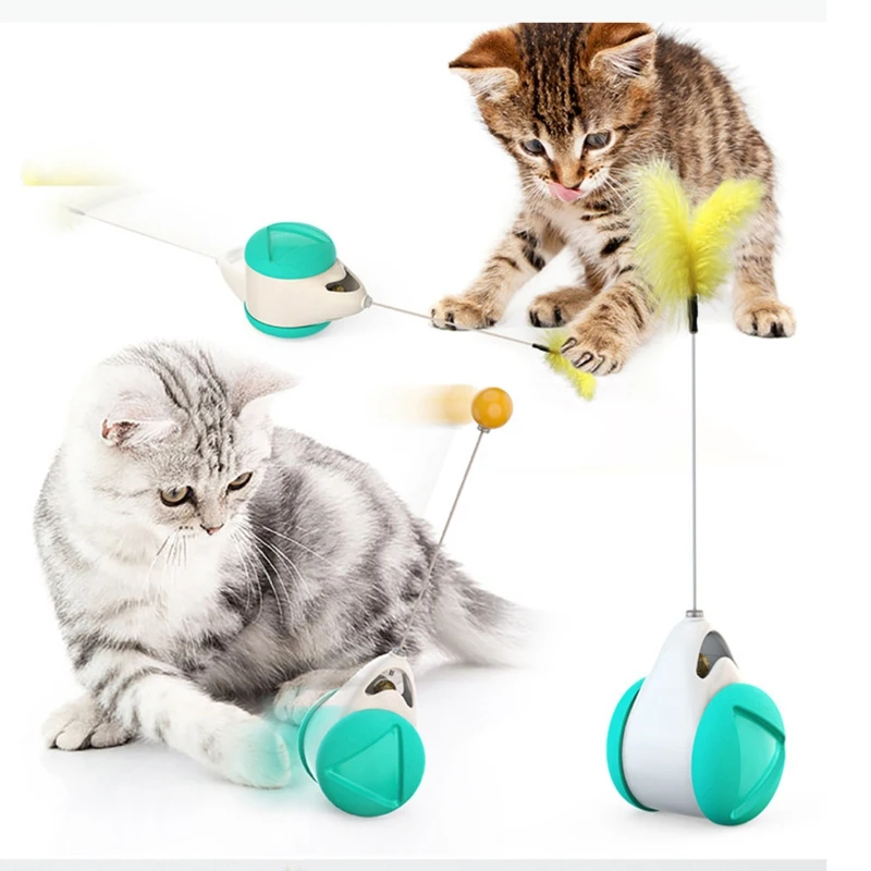 

Tumbler Swing Toys for Cats Kitten Interactive Balance Car Cat Chasing Toy With Catnip Funny Pet Products for