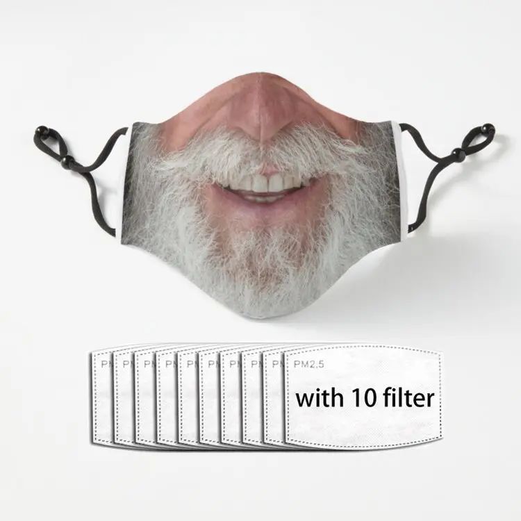 Маски для лица Beard Lover Real с рисунком бороды, смешной рот и фильтрами, регулируемые, универсальные, недорогие.