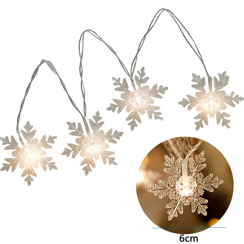 

LED Snowflake lamp battery USB holiday garden string lights wedding party decoration for home light indoor lamp room christmas