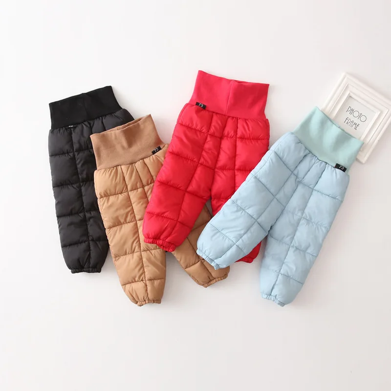 2019 штаны для маленьких девочек теплые пуховые Хлопковые Штаны малышей зимние