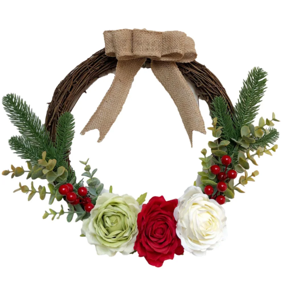 

Window Decorations Wreath Rattan Artificial Wreaths 30cm For Front Door Ornament Rose Ring