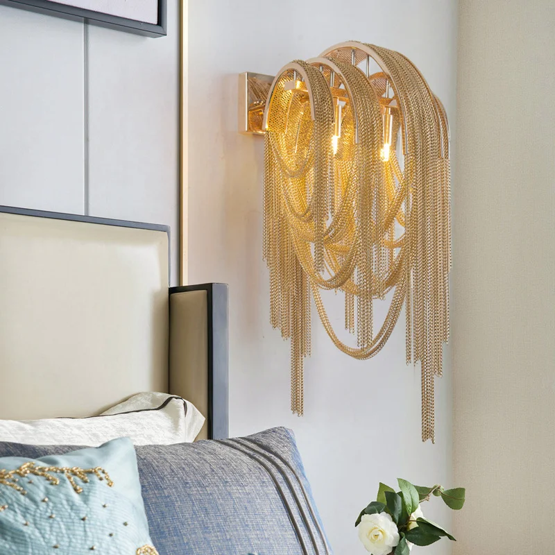 Italian Atlantis Luxury Chain Light Wall Lamps mirror light Stream sconce Lights Bathroom bedroom lamp For LOFT decor | Лампы и
