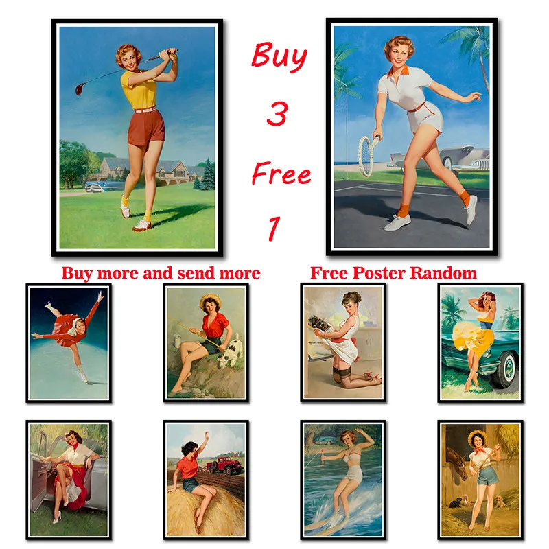 Постер на белой бумаге с изображением девушки в стиле пин ап Вторая мировая война