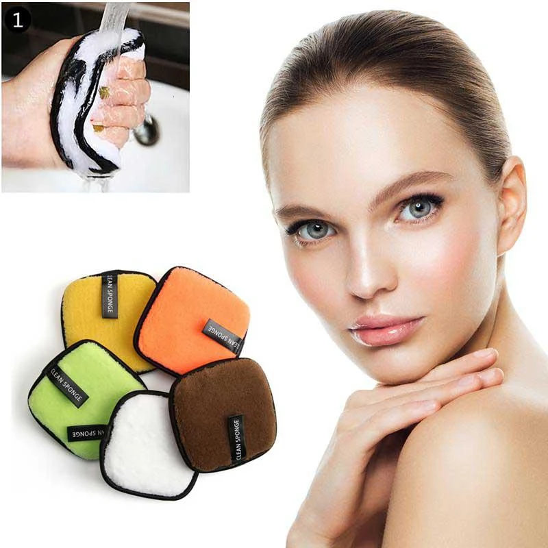 Новинка 5 шт. мягкий спонж для снятия макияжа из микрофибры двухсторонний простой
