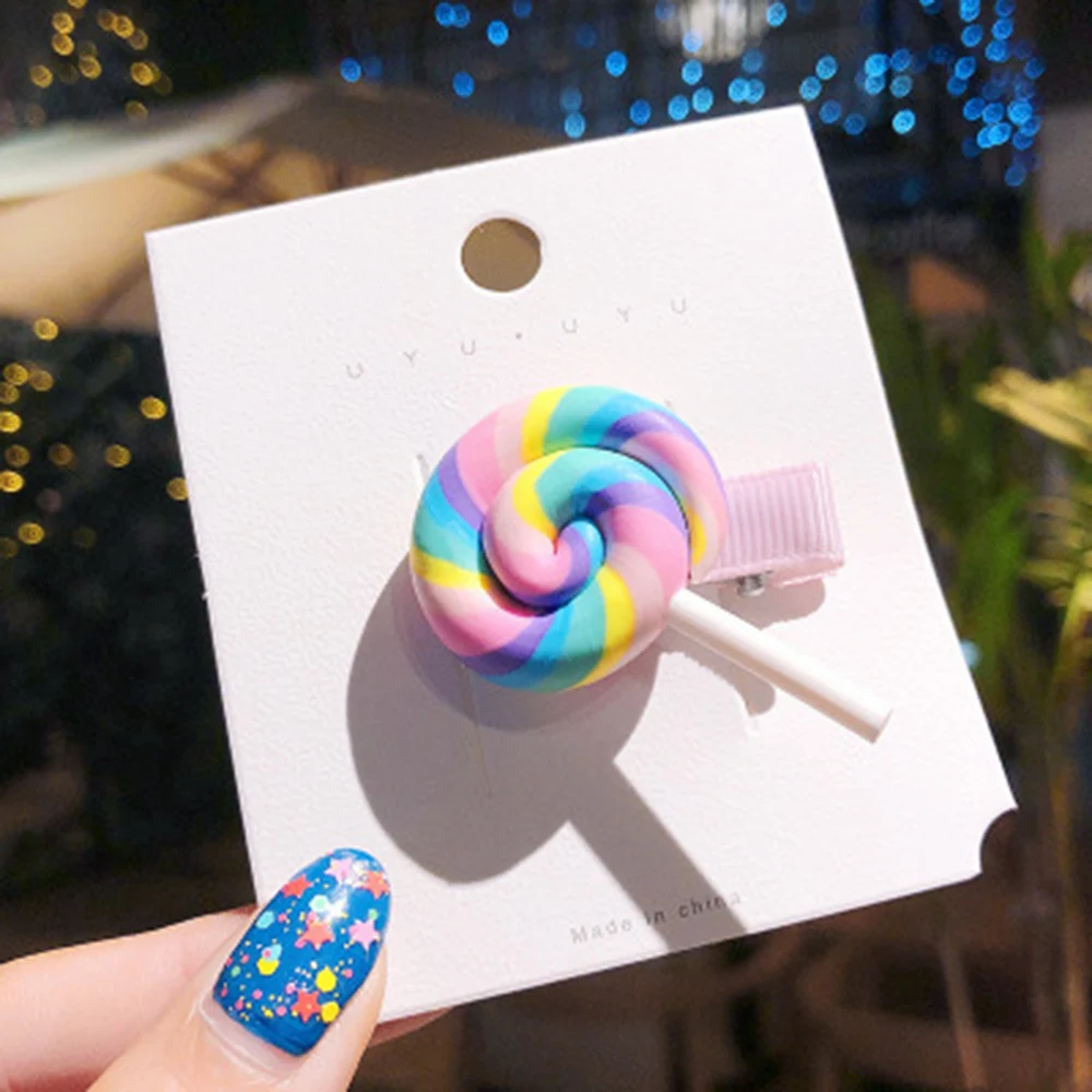 Новое поступление 2020 детские милые заколки для волос в виде леденцов аксессуары