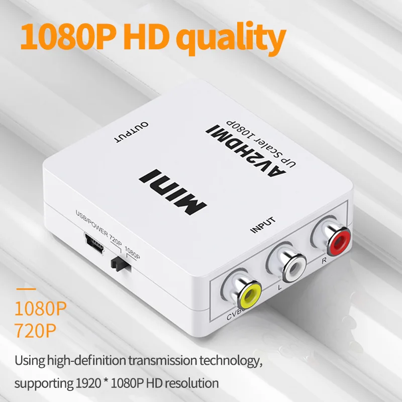 Преобразователь видео из AV в HDMI 1080P Высококачественный композитный аудио HD