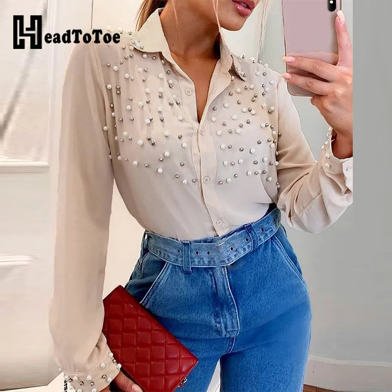 

Женская рубашка с длинным рукавом и пуговицами