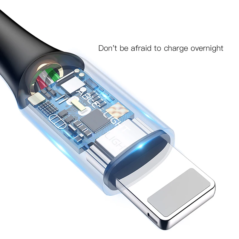 Baseus 2.4A Intelligent power off USB Cable For iPhone 7 6 8 plus X XR 11 12 13 mini pro Charger USB Cable Fast Charging
