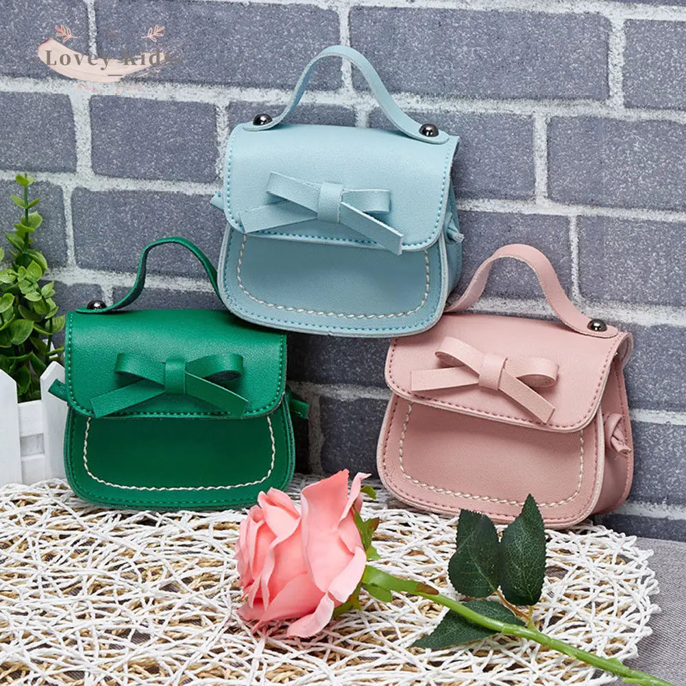 

2020 Toddler Baby Girl Messenger Bags PU Children Kids Girls Princess Shoulder Bag Handbag Cute Solid