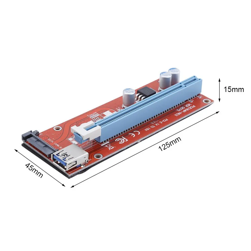 

6 Sets 15 Pin PCI-E Express 1x To 16x Extend Cord For BTC Miner Machine Portable BTC Riser Card PCI Express Riser Card