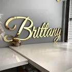 Настенный акриловый знак с именем на заказ, украшение для свадьбы, дня рождения, зеркальное золото, Подарочные принадлежности