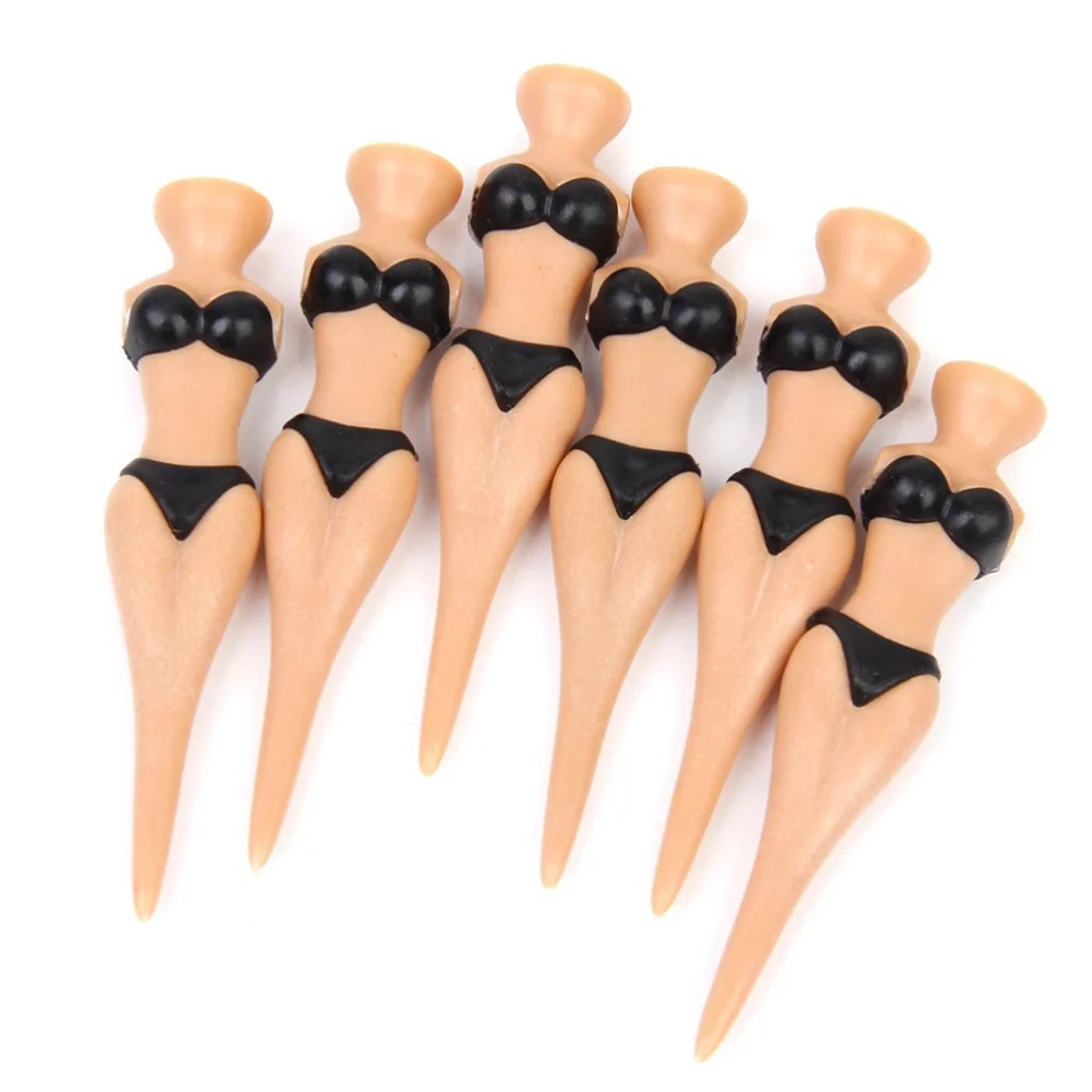 

6pcs Novelty Bikini Lady Girl Tees Divot Tools (Black)