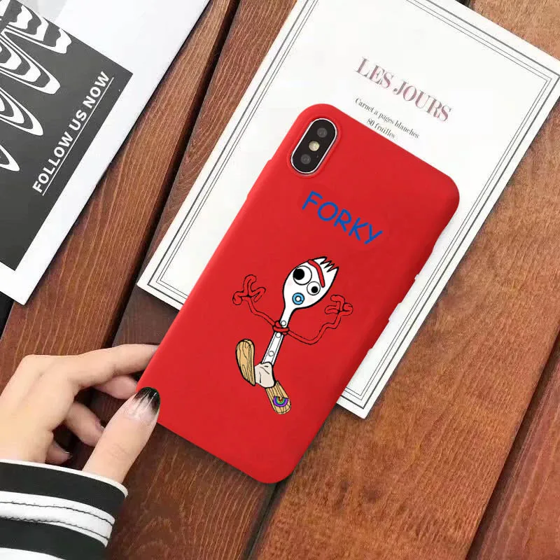 Forky мультфильма «История игрушек», чехол для телефона для samsung Galaxy S10 S9 S8 S7 S6 рlus Lite край мягкая задняя крышка футболка с изображением персонажей видеоигр Coque - Цвет: Color 1Red