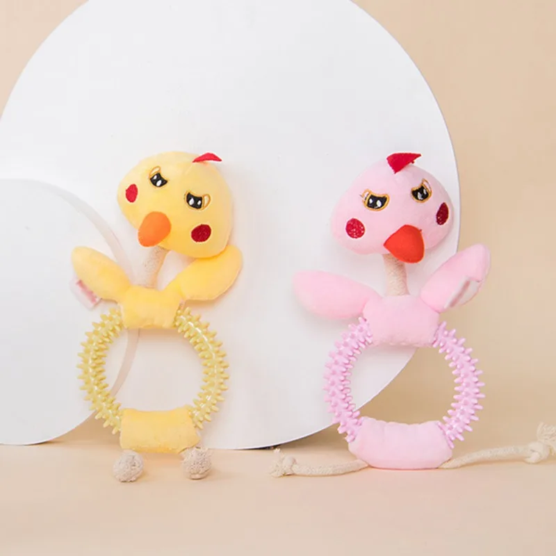 

Cute Squeaky Pet Toy for Small Medium Dogs Animal Shaped Cotton Rope Dog Toy Interactive Pet Dog Bite-Resistant Chew Toys