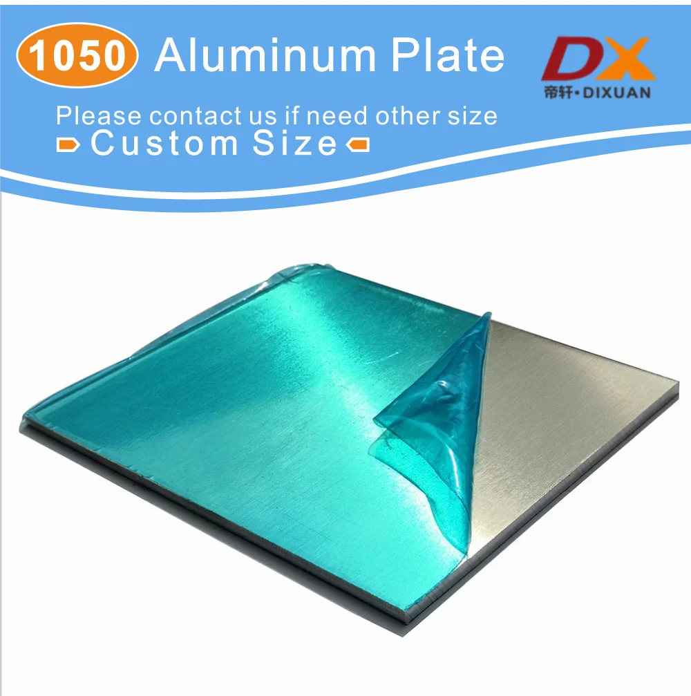 

1050 Pure Aluminum Plates Customizable Size 0.5mm 1mm 2mm Laser Cutting Heat Sinks Signs Stamping Parts Electrical Application