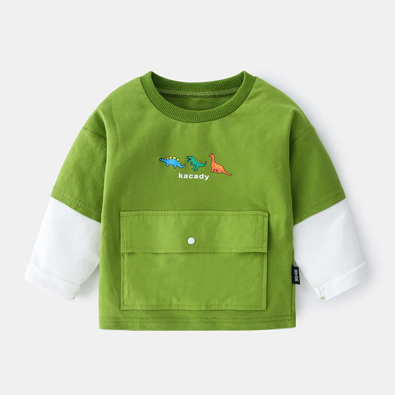 

LZH Childrens T-shirt Boys Striped Sweatshirt 2021 New Autumn Baby Boys Round Neck Cotton Bottoming Shirt Kids FashionTops