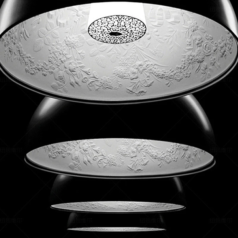 Pаспродажа Скандинавский полимерный подвесной светильник, S LED дизайнерские подвесные лампы с 3D изображением неба, сада, черного и белого неба, полукру...