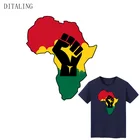 Термонаклейка на одежду, Нетоксичная, нашивка в виде кулака, Карта Африки