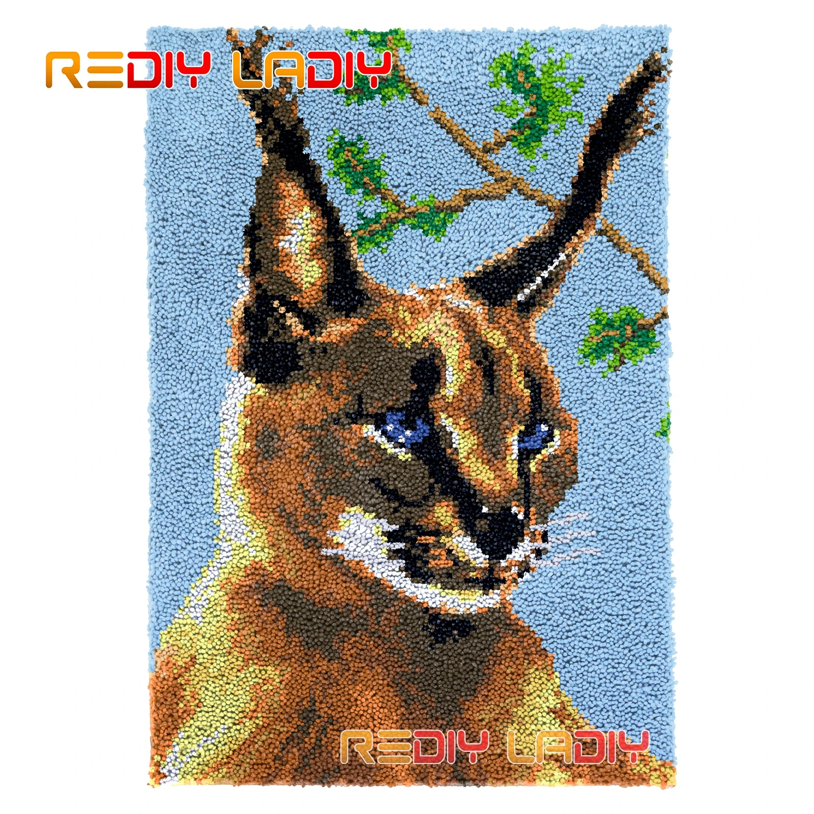 

Latch Hook Rug Kits Leopard Cat Seat Cushion DIY Carpet Rug Chunky Yarn Needlework Crocheting Tapestry Knotted Floor Mat Crafts