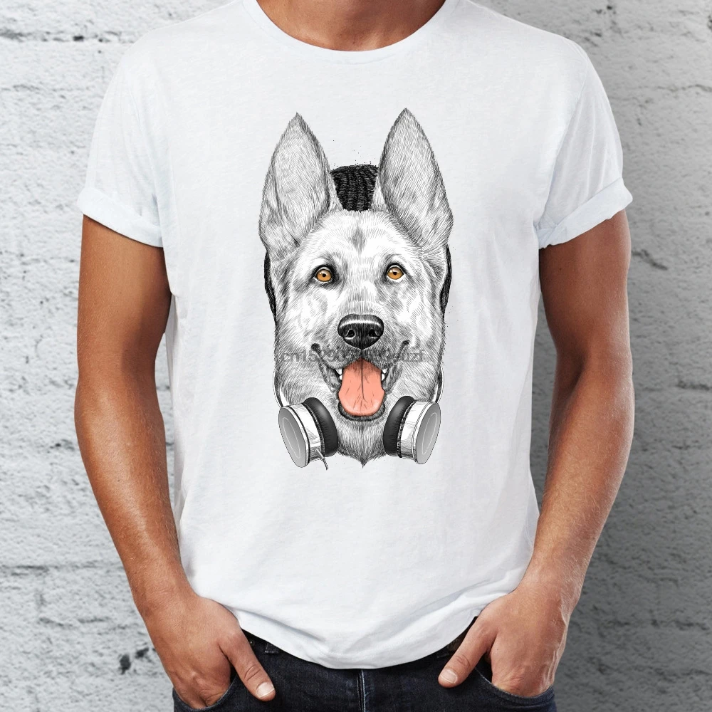 Мужская футболка с рисунком немецкой овчарки летняя Классическая изображением
