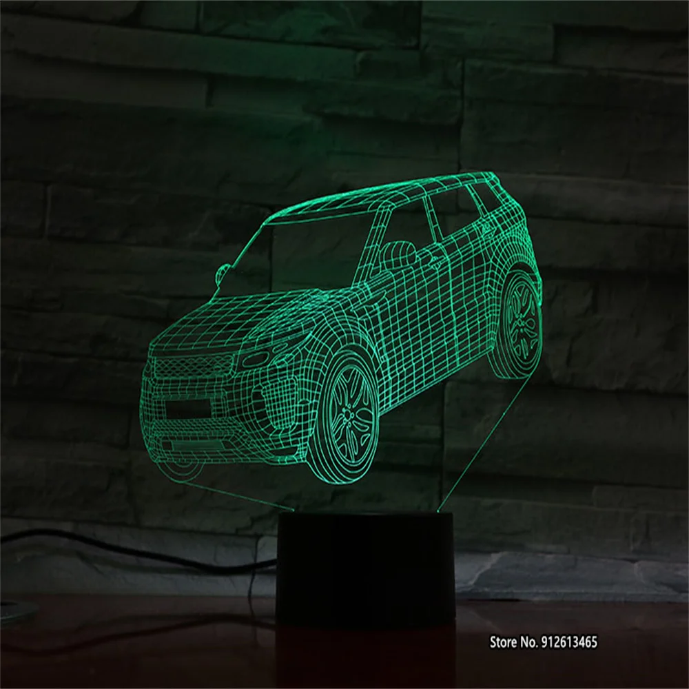 

Модный разнообразный дизайн автомобиля, украшение для спальни мальчика, акриловая настольная лампа, подарок, светодиодный ночник с изменен...