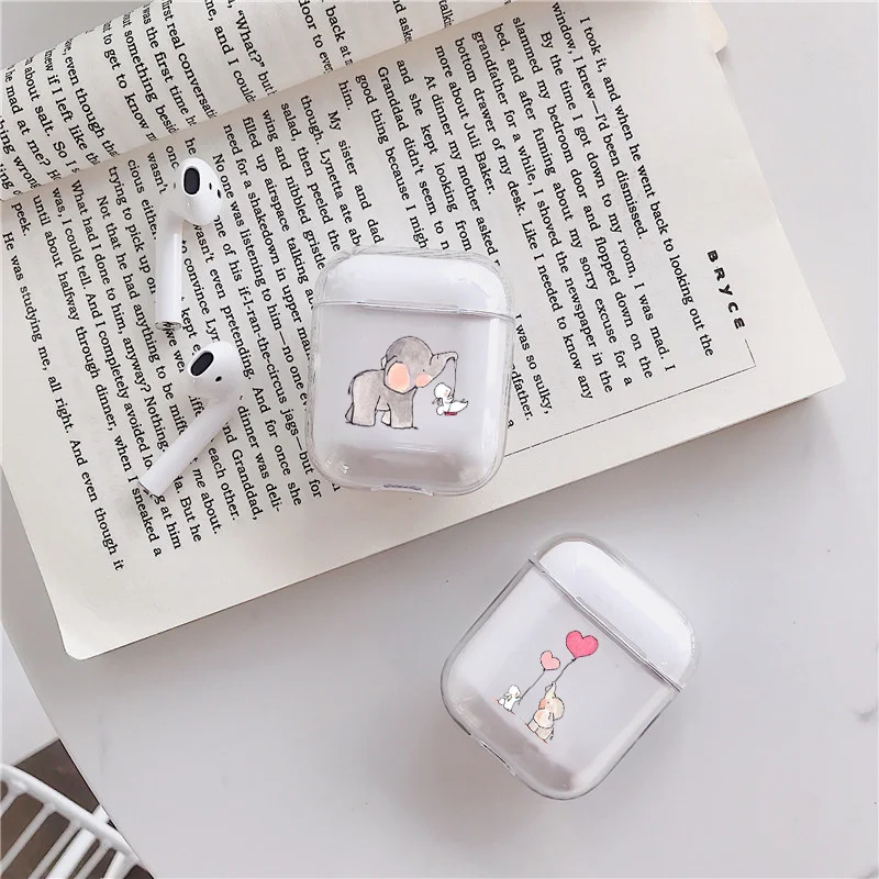 

Balloon Elephant Earphone Case For Apple airpods Case Cartoon Bluetooth Earphone Case For Airpods Transparent Silicone Soft Case